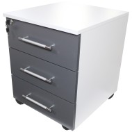 Office  Alb/Gri Comoda Birou 3 sertare Office  Alb/Gri Comoda Birou 3 sertare